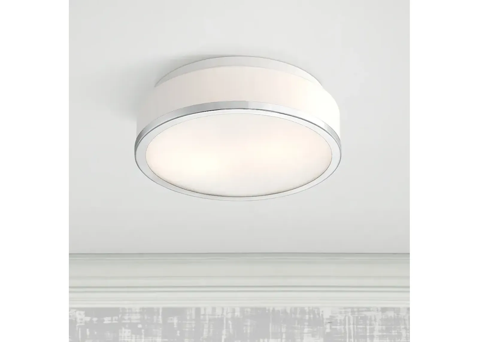 Possini Euro Mavis 10 1/4" Wide Opal Glass Ceiling Light