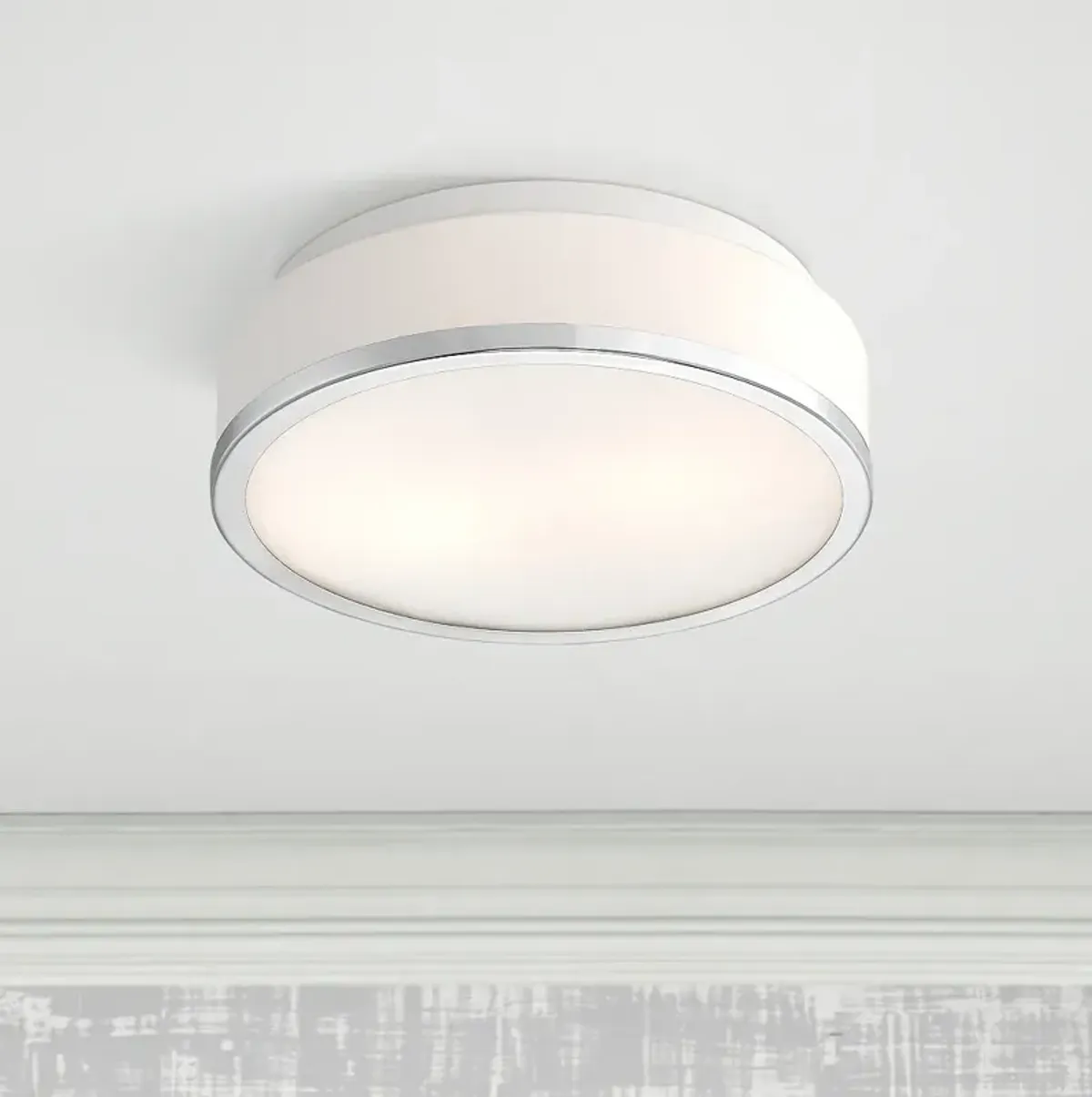 Possini Euro Mavis 10 1/4" Wide Opal Glass Ceiling Light