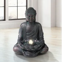 Meditating Buddha 24" High Bubbler Fountain with Light