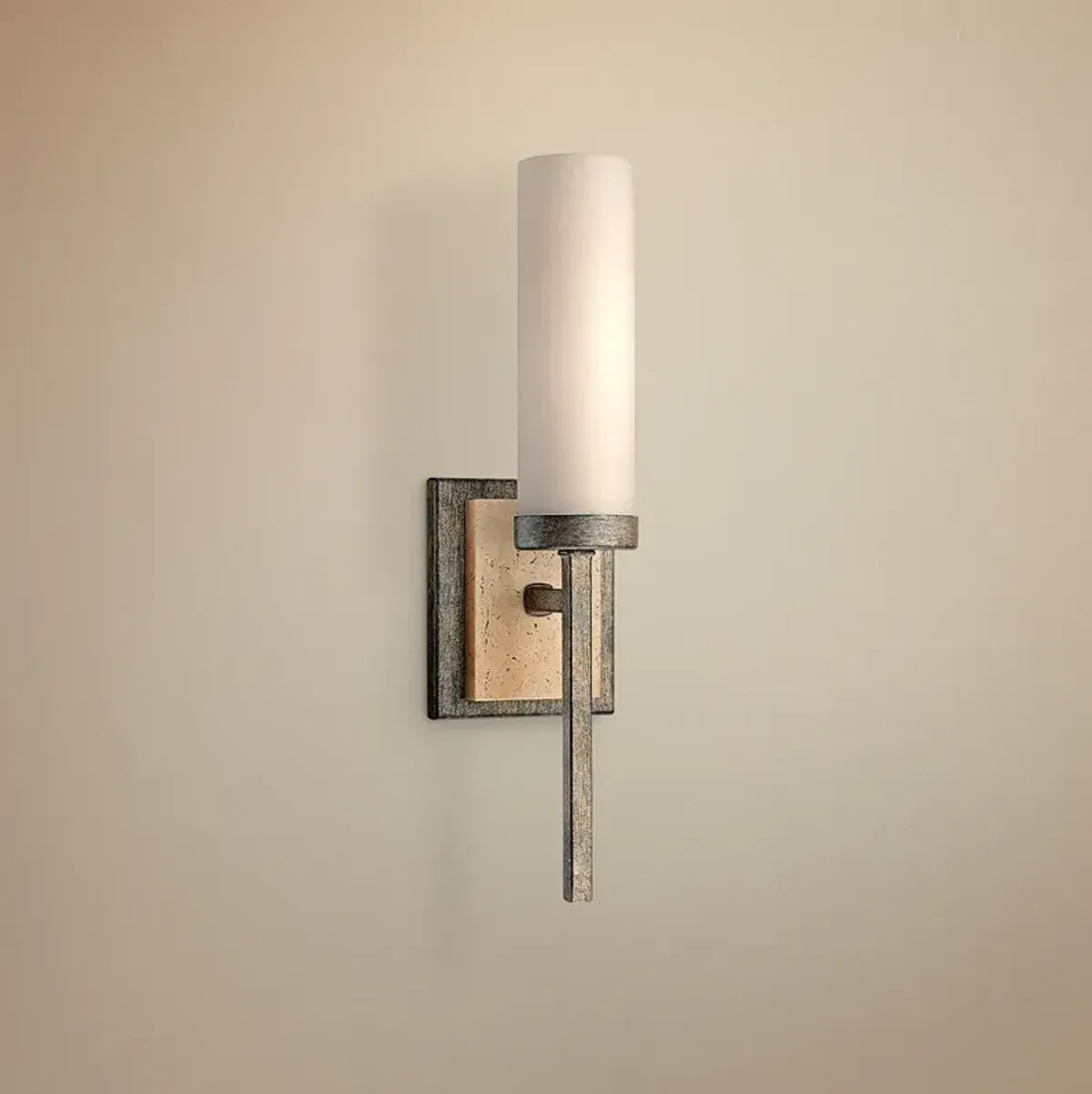 Minka Lavery Compositions 15 1/4" Modern Marble Opal Glass Wall Sconce