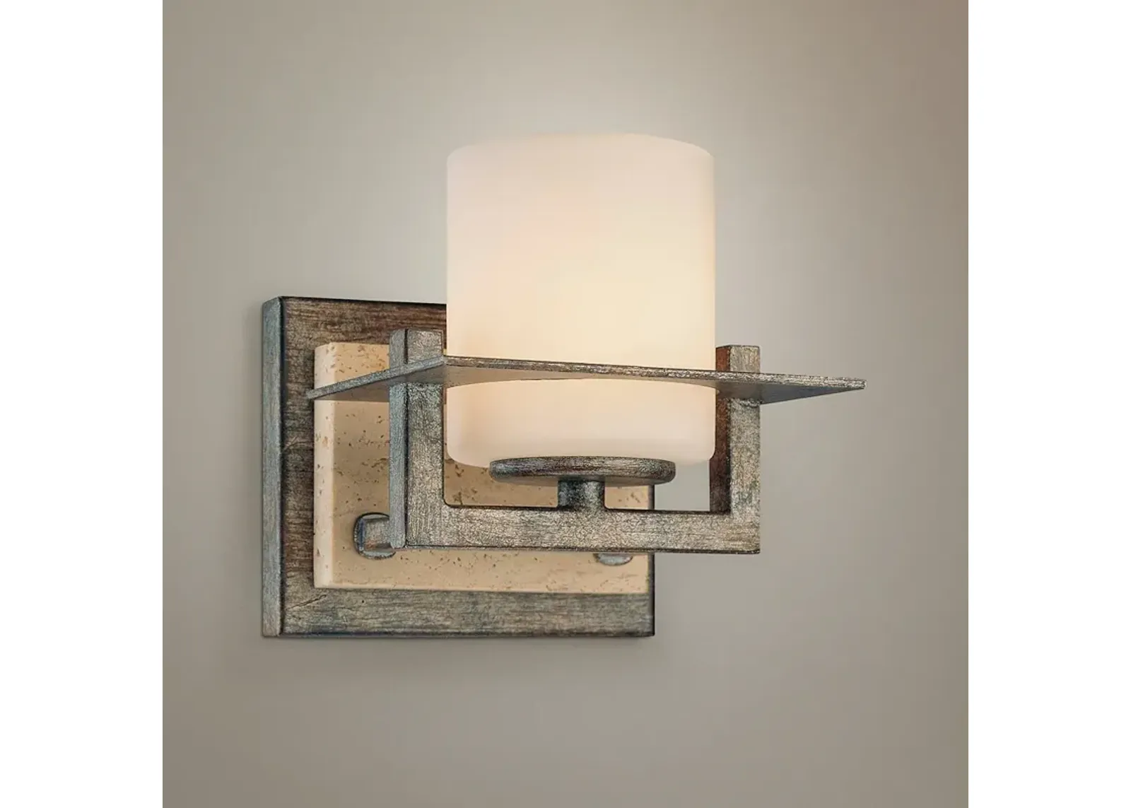 Minka-Lavery Compositions 5 1/4" High Iron and Opal Glass Wall Sconce