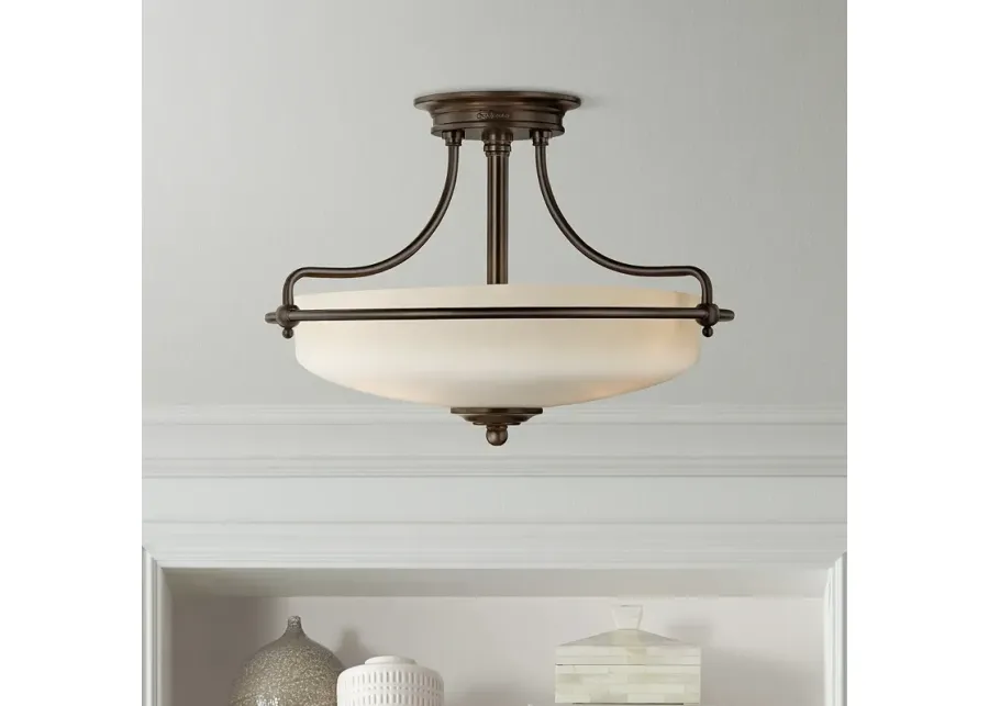 Quoizel Griffin Collection Palladian Bronze 17" Wide Ceiling Light