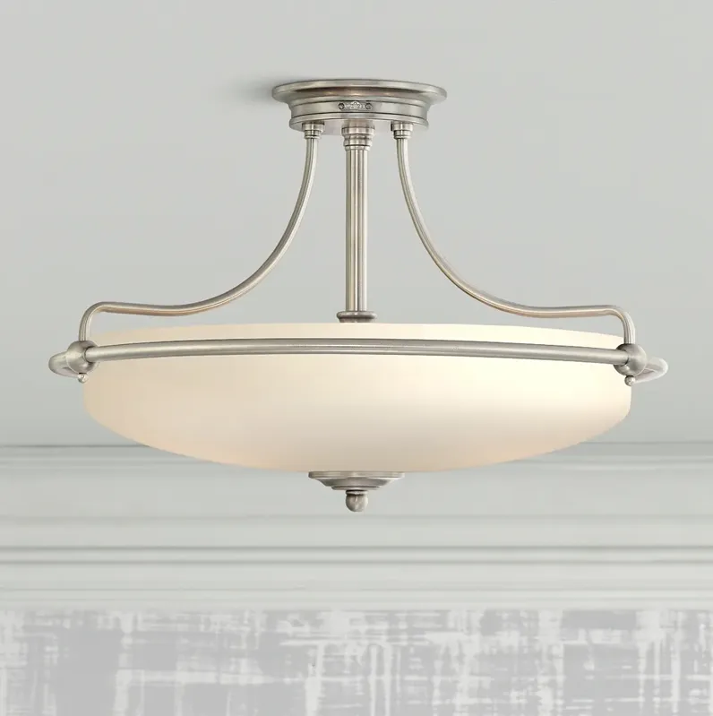 Griffin Collection Antique Nickel 21" Wide Ceiling Light