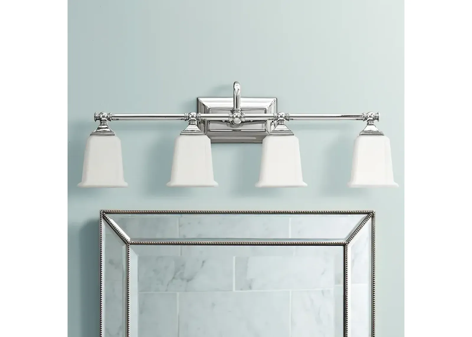 Quoizel Nicholas 30 1/2" Wide Polished Chrome 4-Light Bath Light