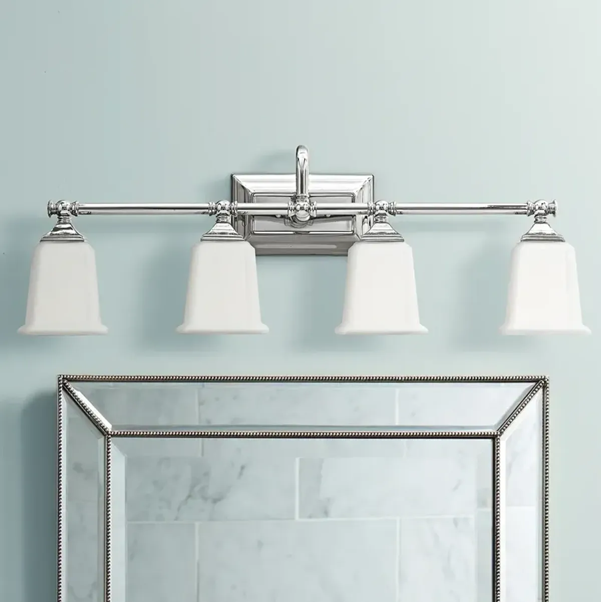 Quoizel Nicholas 30 1/2" Wide Polished Chrome 4-Light Bath Light