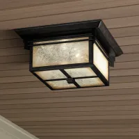 Franklin Iron Hickory Point 15" Wide Bronze Outdoor Ceiling Light