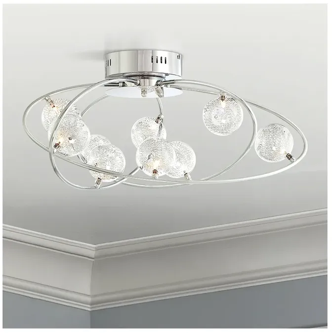 Possini Euro New Orbit 23 3/4" Wide Chrome Ceiling Light