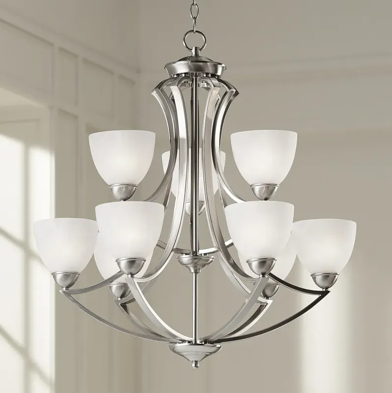 Possini Euro Milbury 30" Wide Satin Nickel 9-Light Chandelier