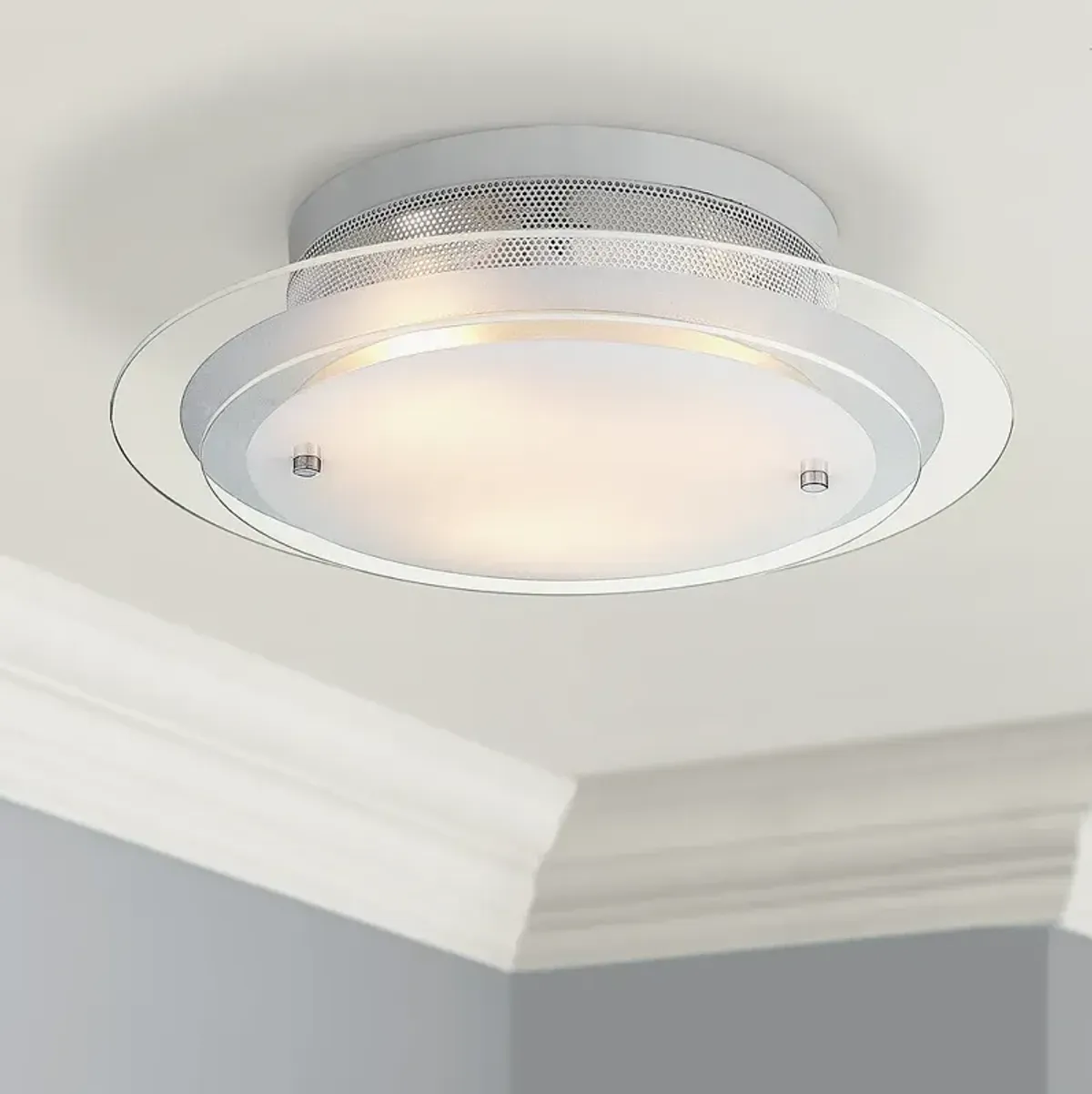 Possini Euro Trieste 15 3/4" Wide 2-Tier Glass Ceiling Light