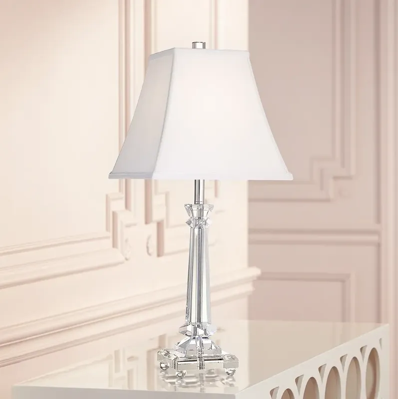 Vienna Full Spectrum 25" Tapered Glass Crystal Column Table Lamp