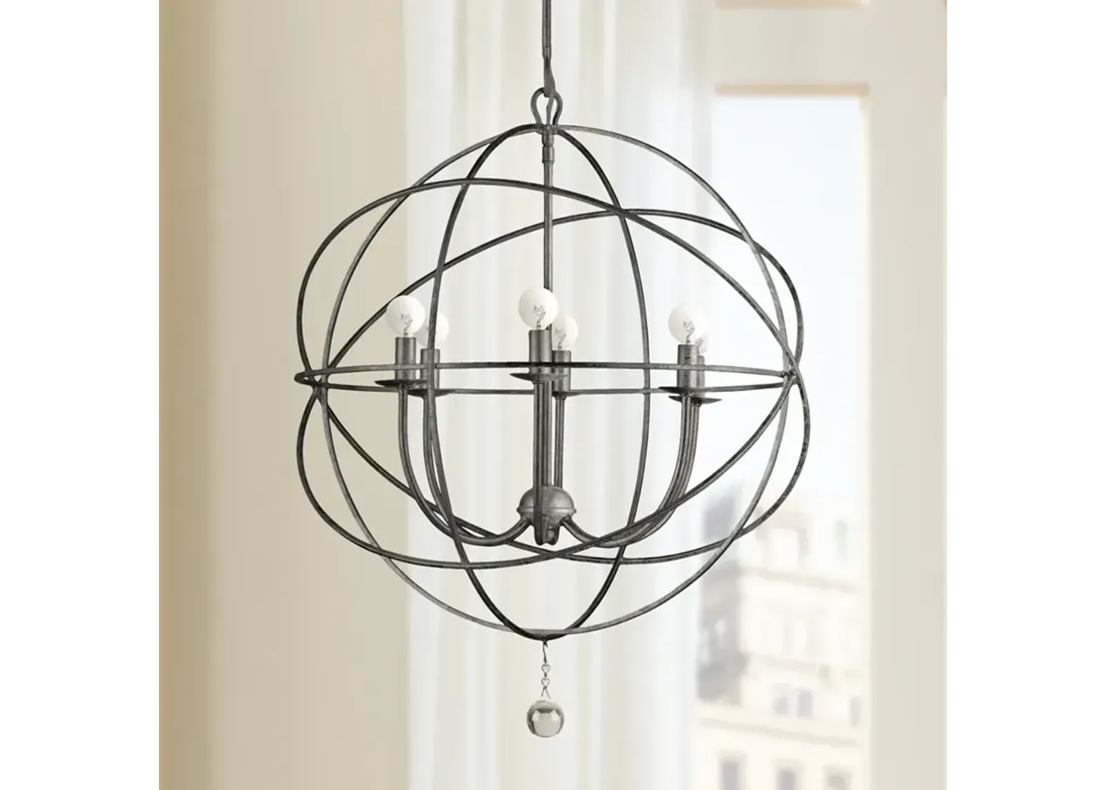 Crystorama Solaris English Bronze 28" Wide Pendant Light