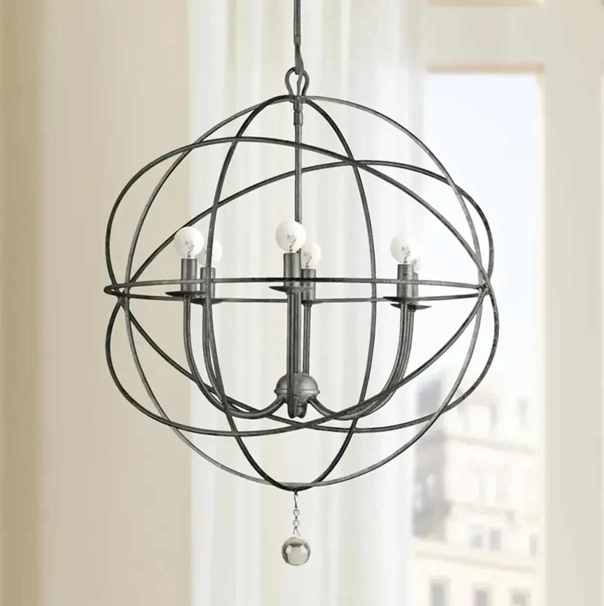 Crystorama Solaris English Bronze 28" Wide Pendant Light