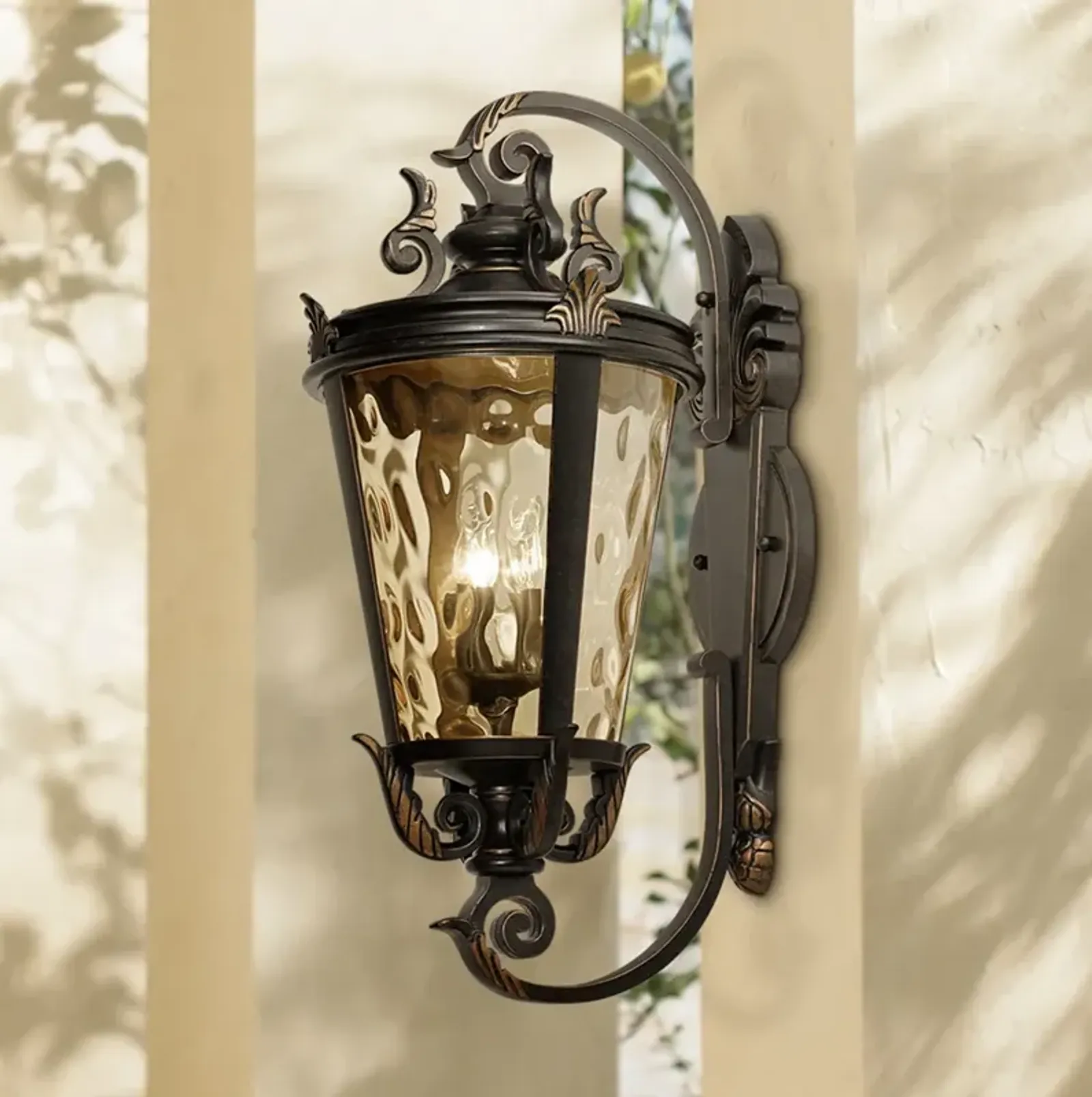 John Timberland Casa Marseille 36" High Scroll Arm Outdoor Wall Light