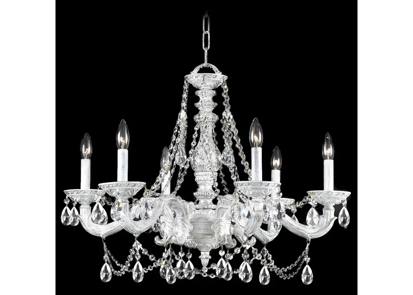 Crystorama Sutton Antique White 28" Wide Chandelier