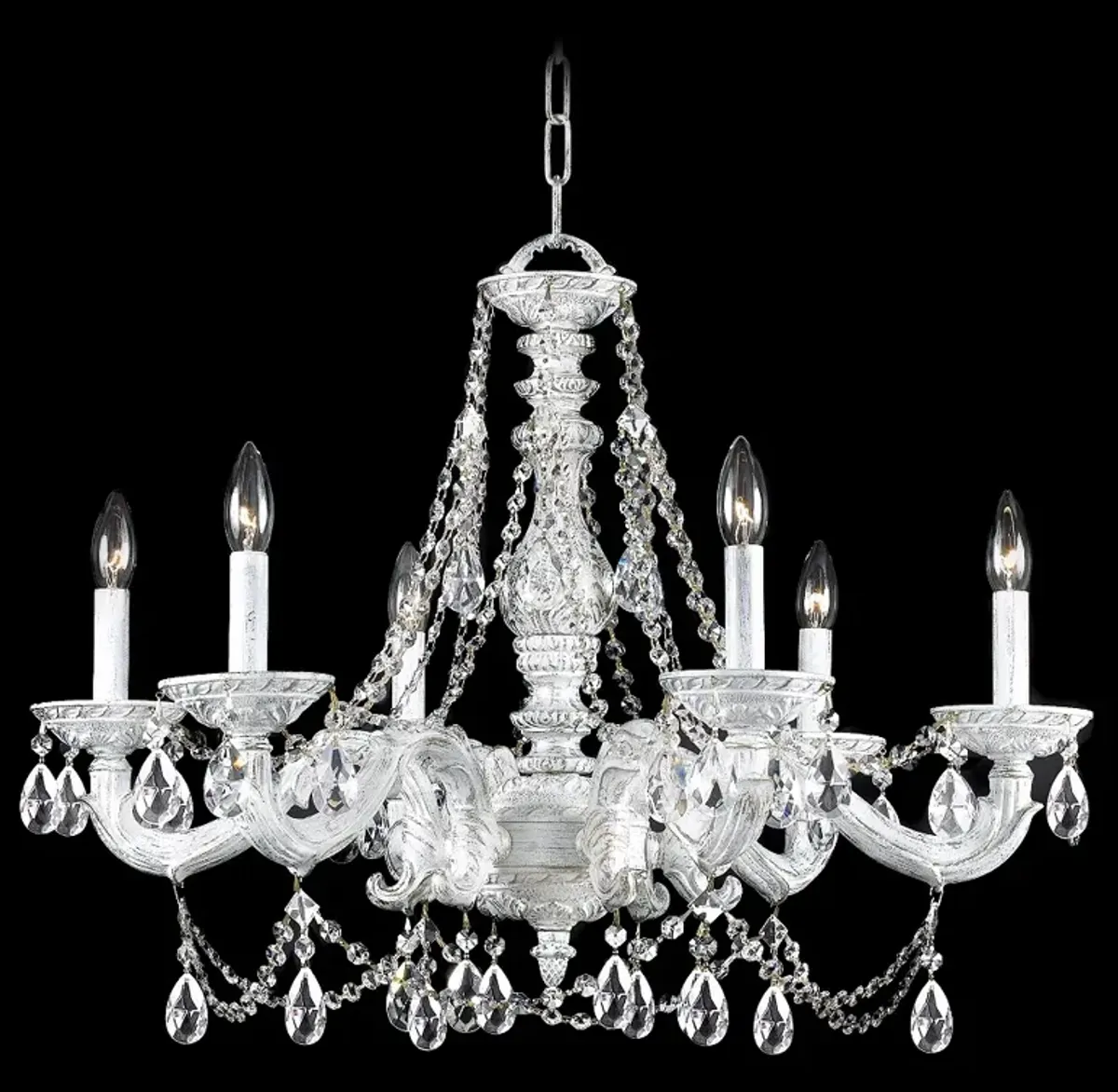 Crystorama Sutton Antique White 28" Wide Chandelier