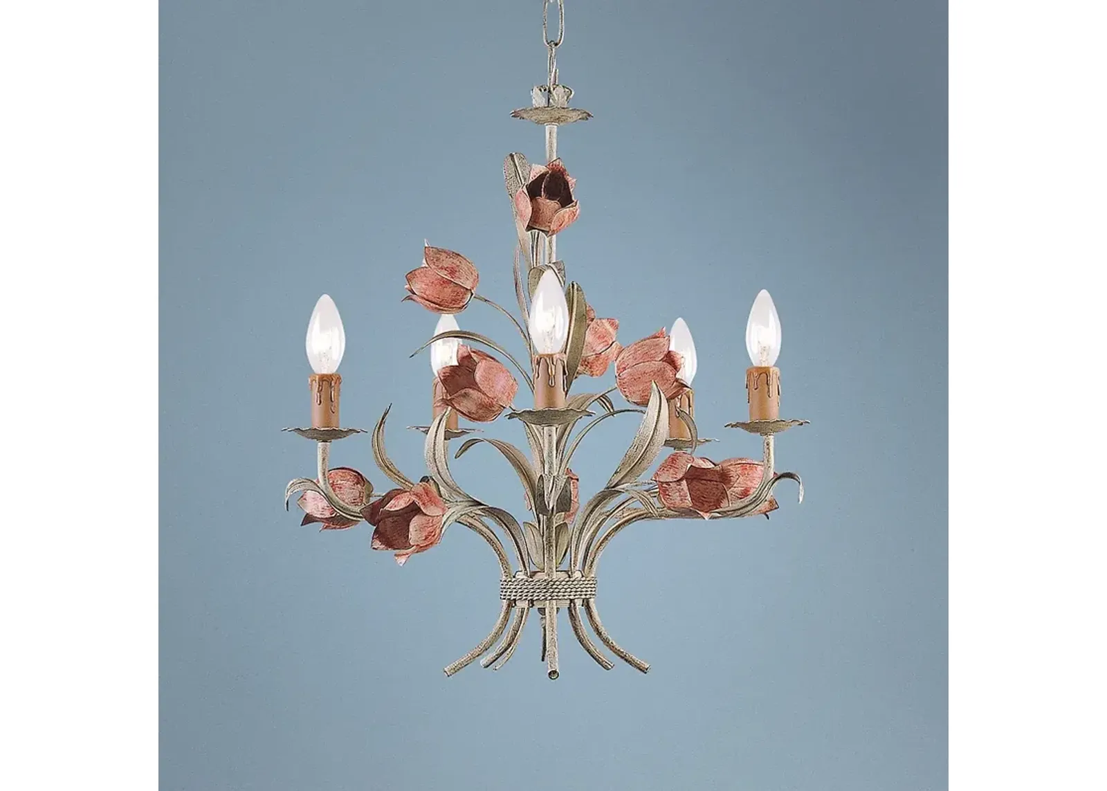 Crystorama Paris Flea Market 19" Wide Tulip Flower Chandelier