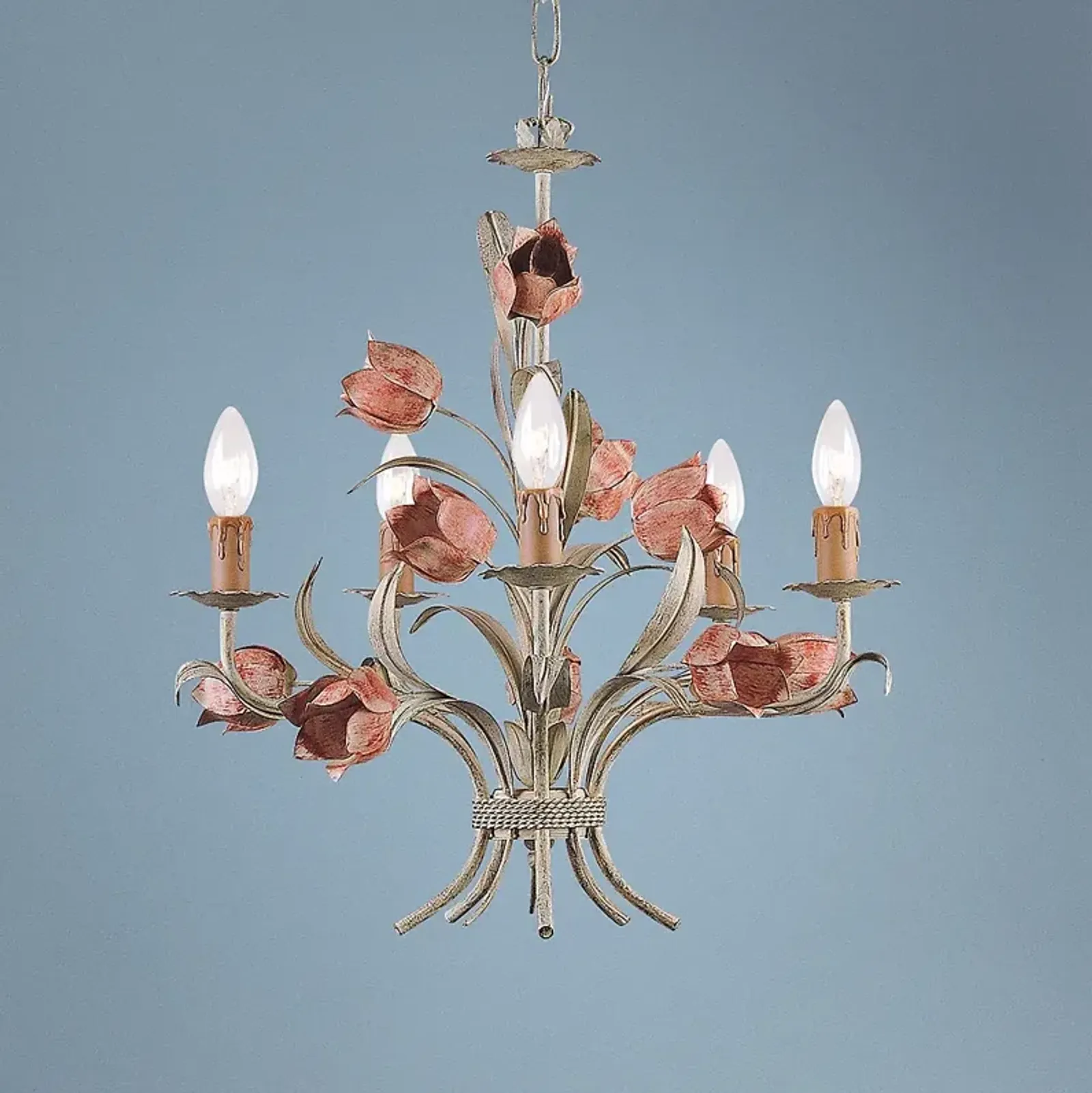 Crystorama Paris Flea Market 19" Wide Tulip Flower Chandelier