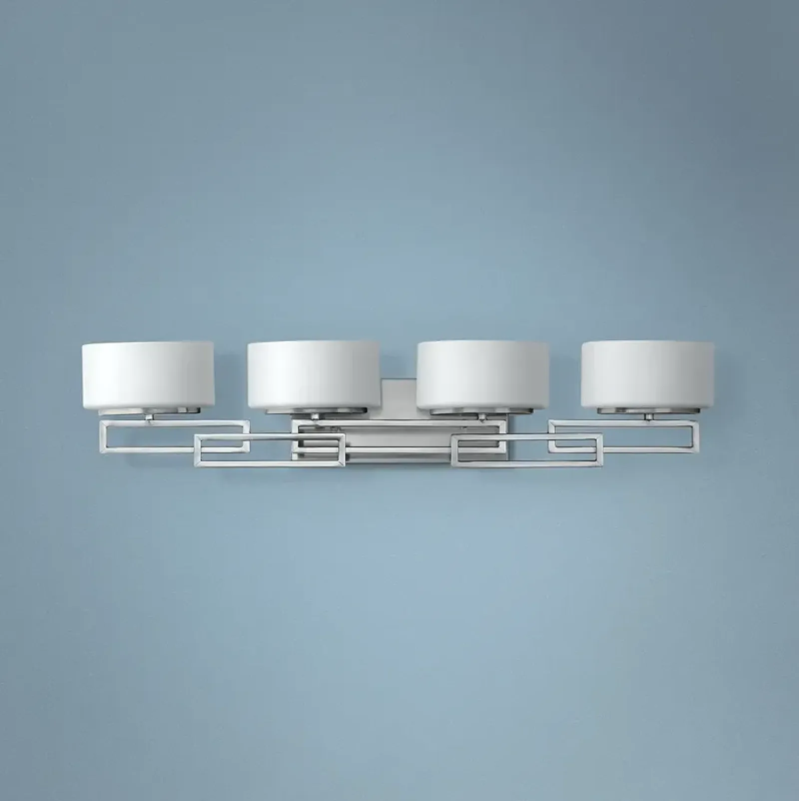 Hinkley Lanza Nickel 34" Wide Bathroom Wall Light