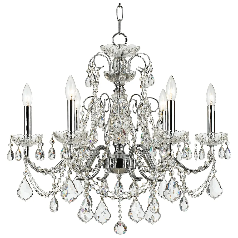 Imperial 26"W Polished Chrome 6-Light Crystal Chandelier