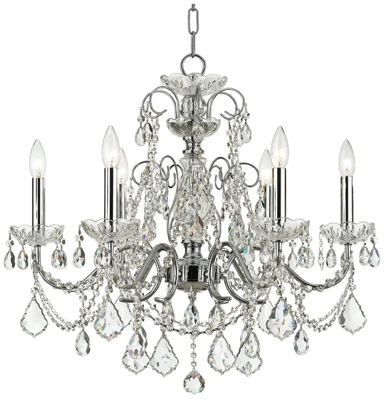 Imperial 26"W Polished Chrome 6-Light Crystal Chandelier