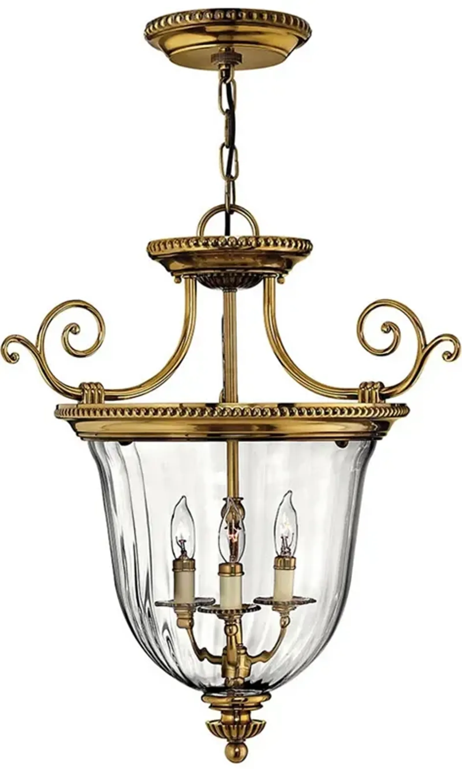 Hinkley Cambridge 22 1/2" Wide Clear Glass Traditional Brass Pendant