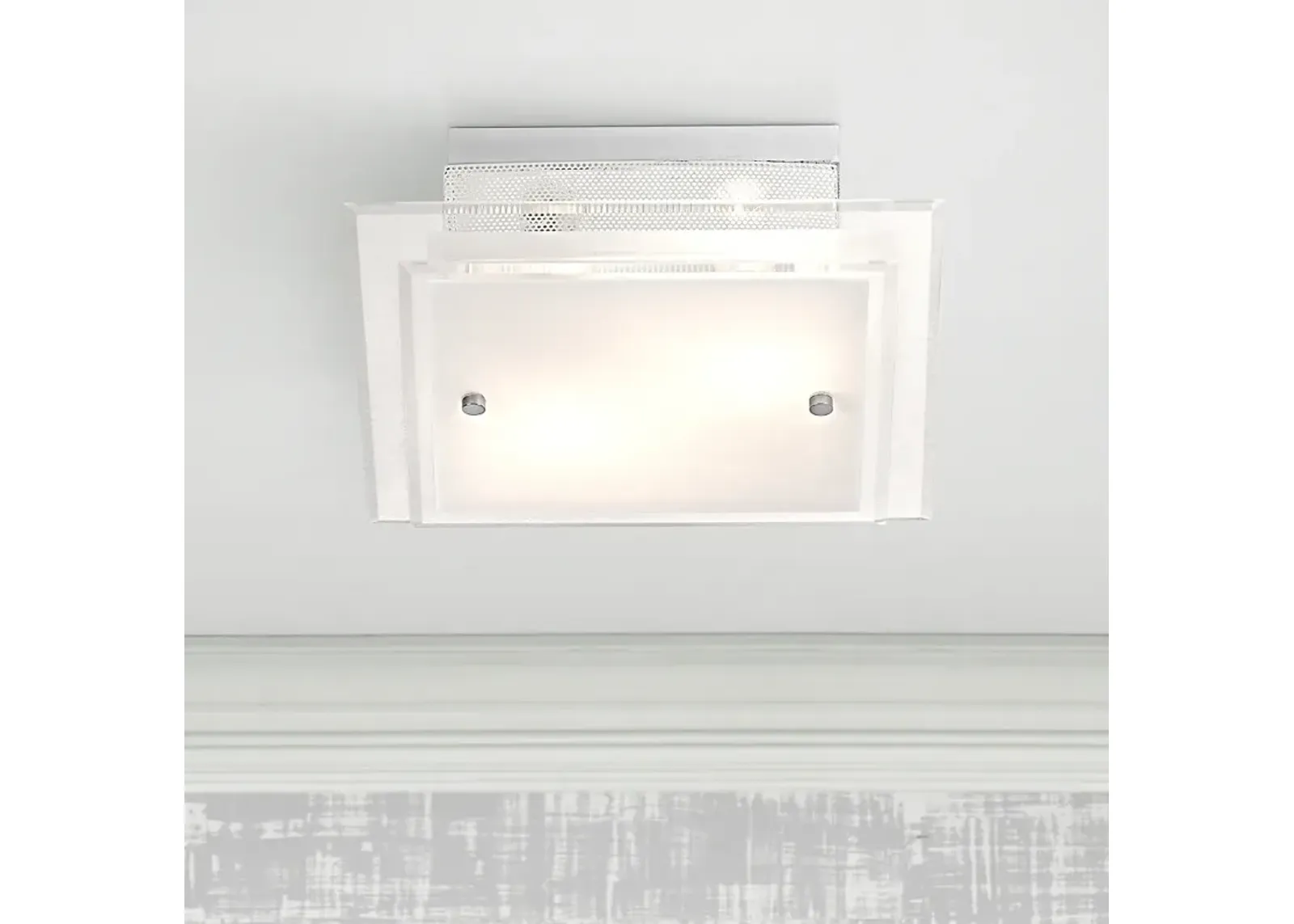 Possini Euro 11 3/4" White Frosted Glass Flushmount Ceiling Light