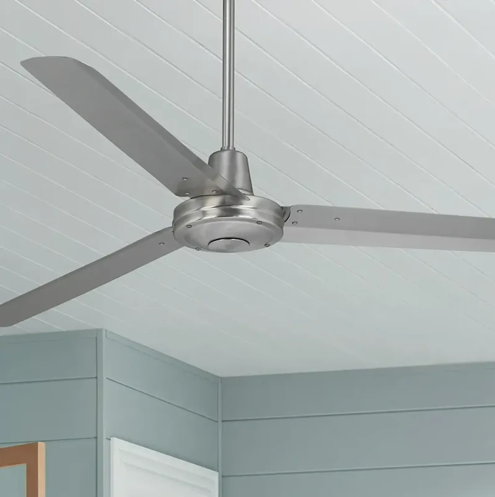 60" Casa Vieja Turbina DC Brushed Nickel Ceiling Fan with Remote