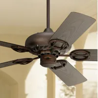 52" Casa Vieja Orb Bronze Wet Location Ceiling Fan with Pull Chain