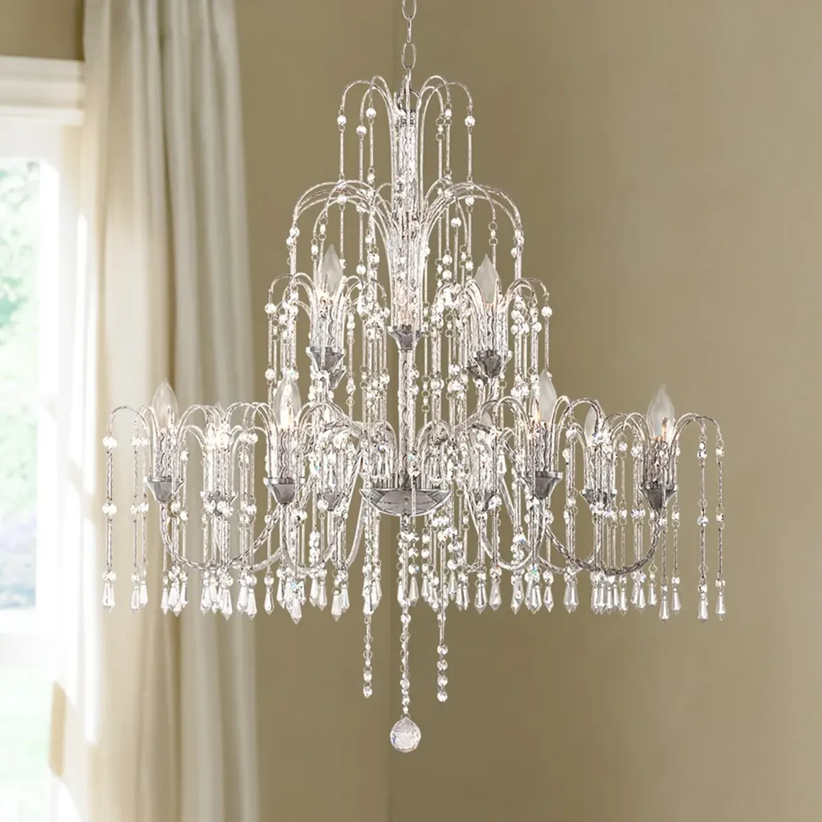 Vienna Full Spectrum Crystal Rain 33" Wide Large Crystal Chandelier