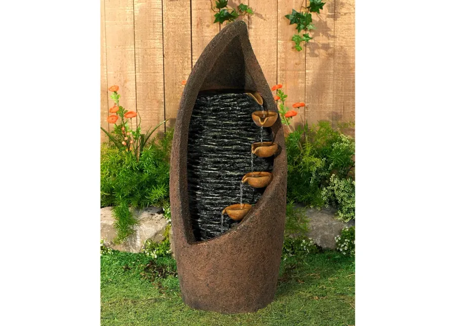 Modern Cascade 34 1/2" High Rustic Garden Fountain