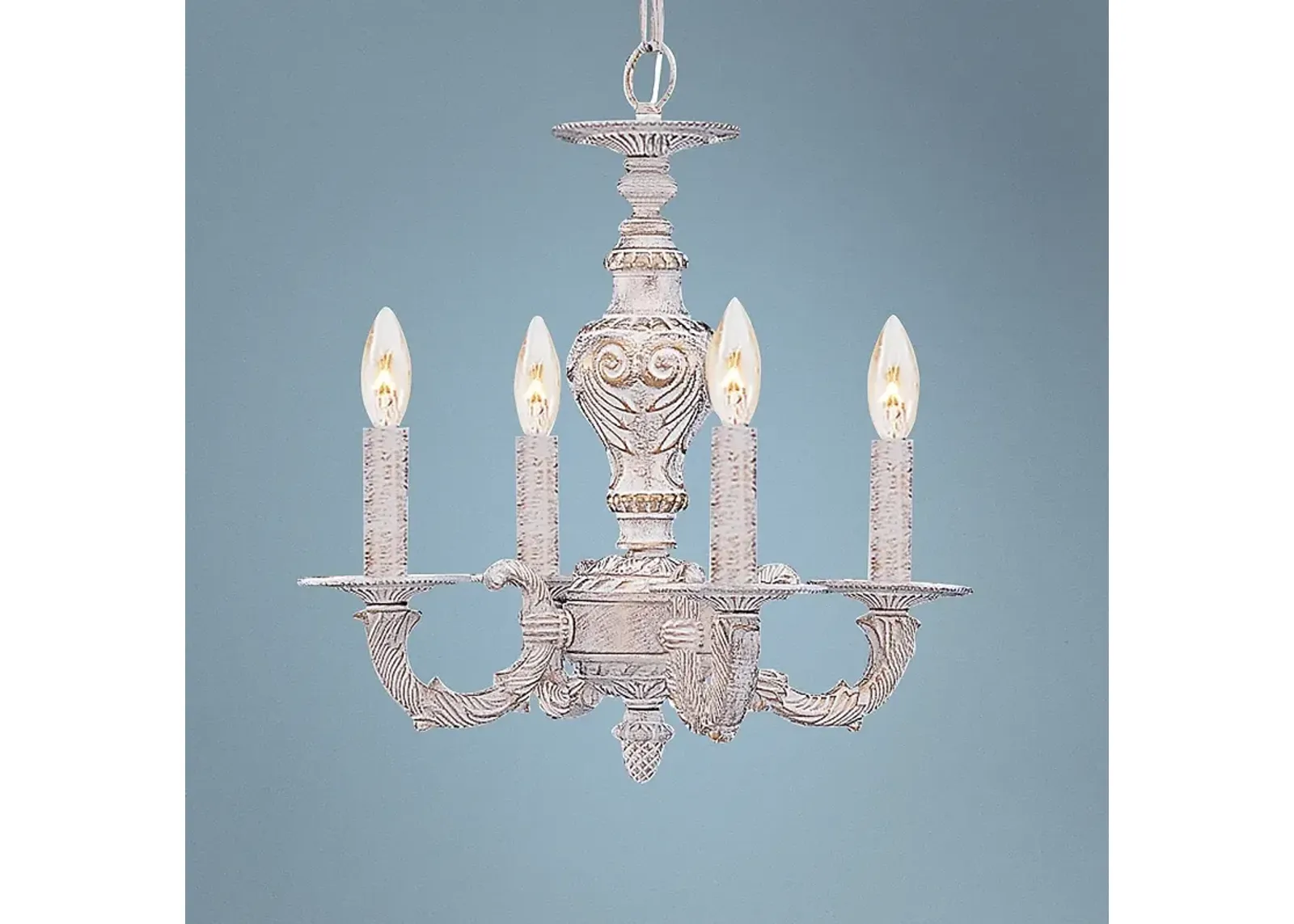 Sutton 13 1/2" Wide Antique White and Gold Chandelier