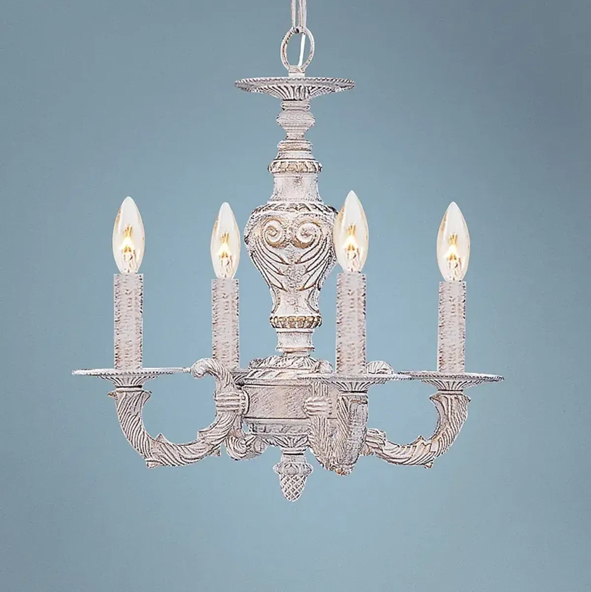 Sutton 13 1/2" Wide Antique White and Gold Chandelier