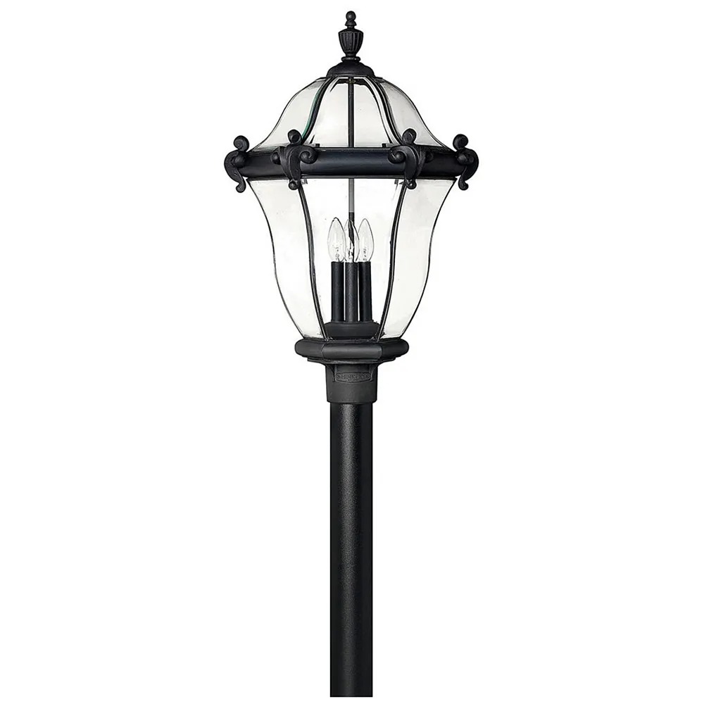 Outdoor San Clemente-Extra Large Post Top Pier Mount Lantern-Museumblack