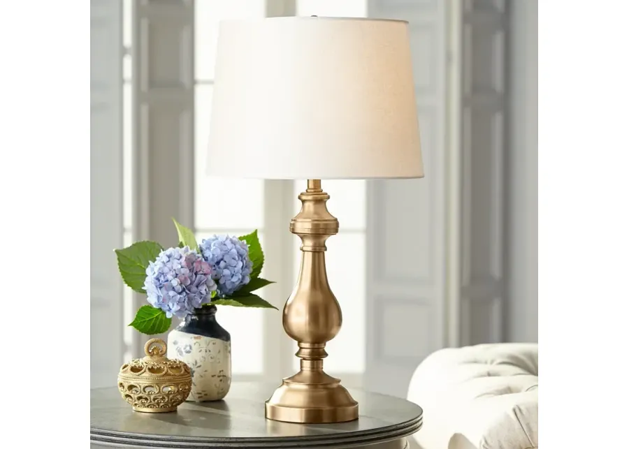 Regency Hill Fairlee 26" Traditional Brass Candlestick Table Lamp