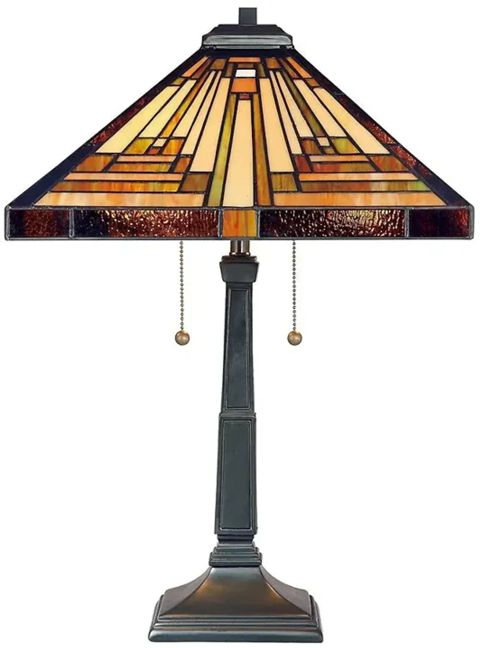 Quoizel Stephen 23" Vintage Mission Bronze Tiffany-Style Table Lamp