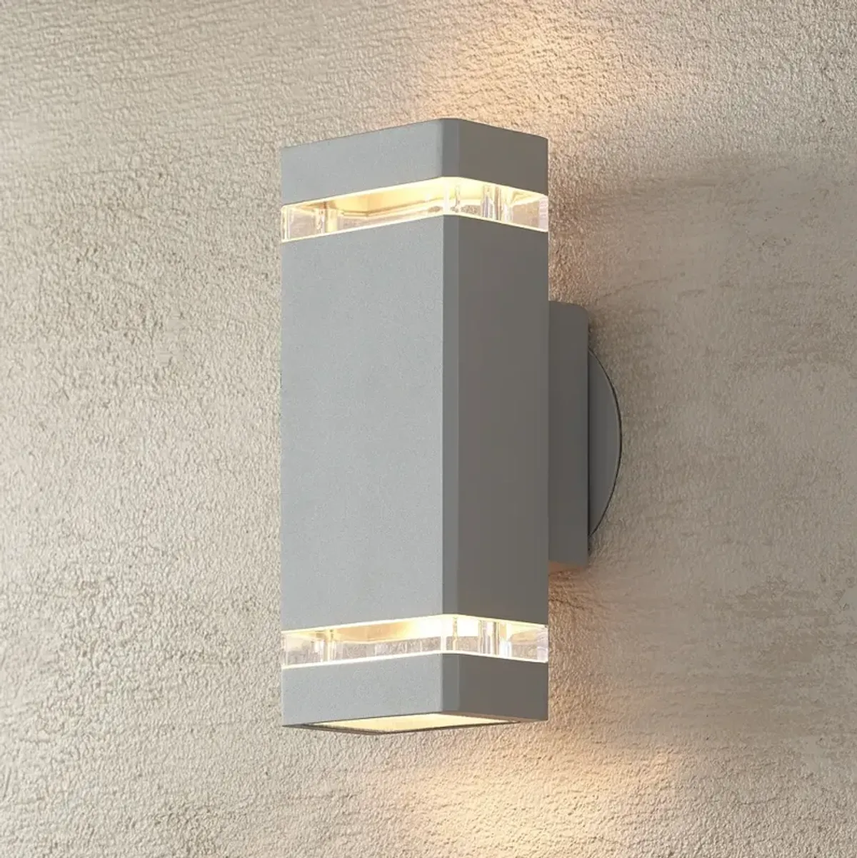 Possini Euro Skyridge 10 1/2" High Silver Up-Down Outdoor Wall Light