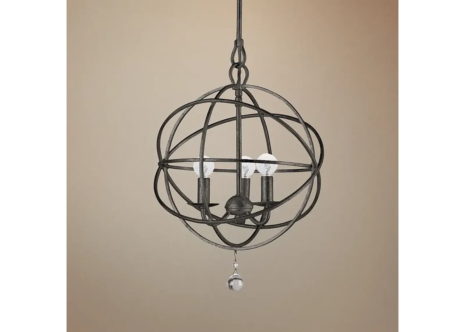 Crystorama Solaris English Bronze 12" Wide Pendant Light