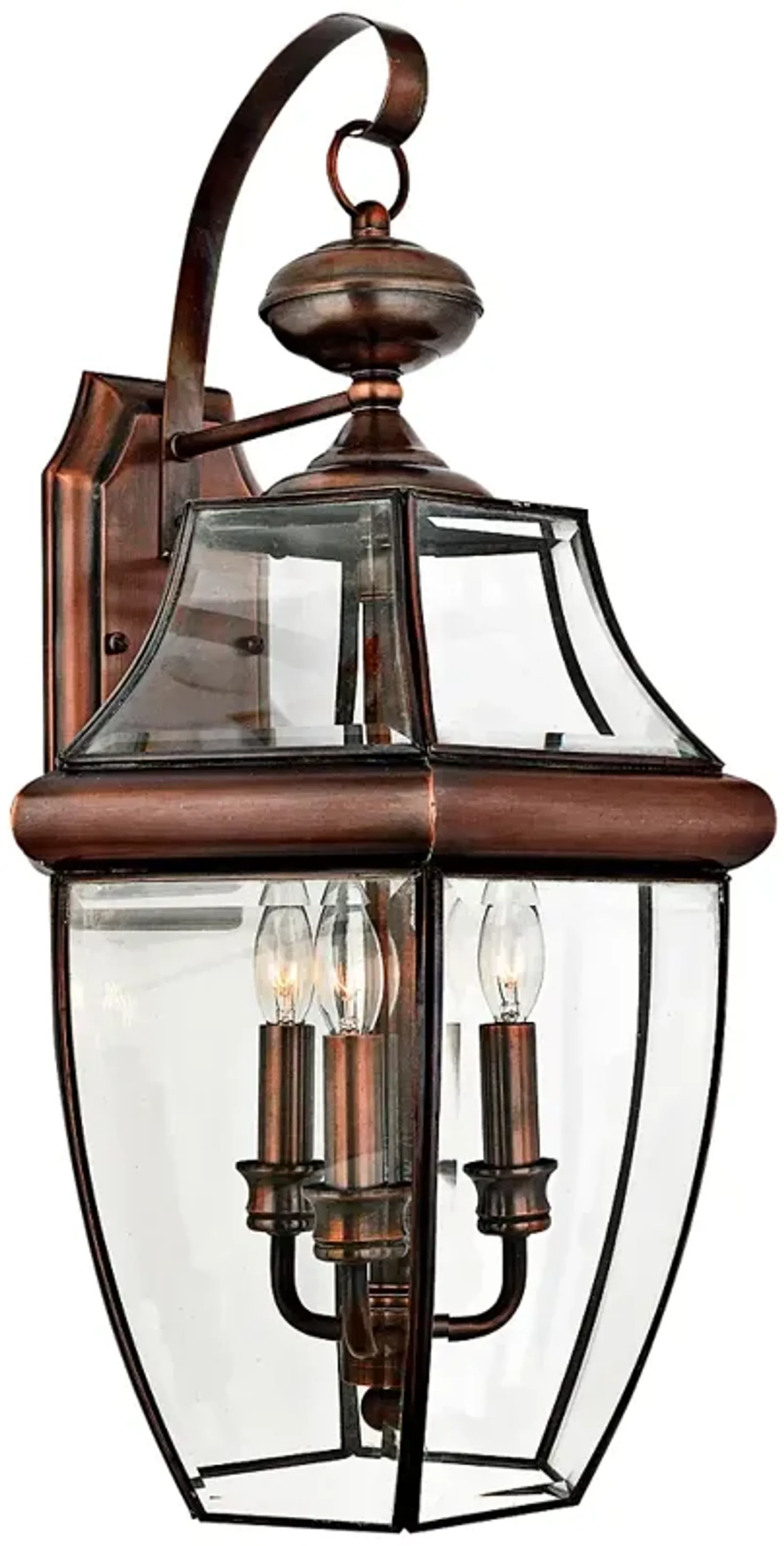 Newbury 22 1/2" High Aged Copper 3-Light Outdoor Wall Light