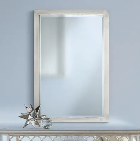 Possini Euro Metzeo 33" x 22" Brushed Nickel Wall Mirror