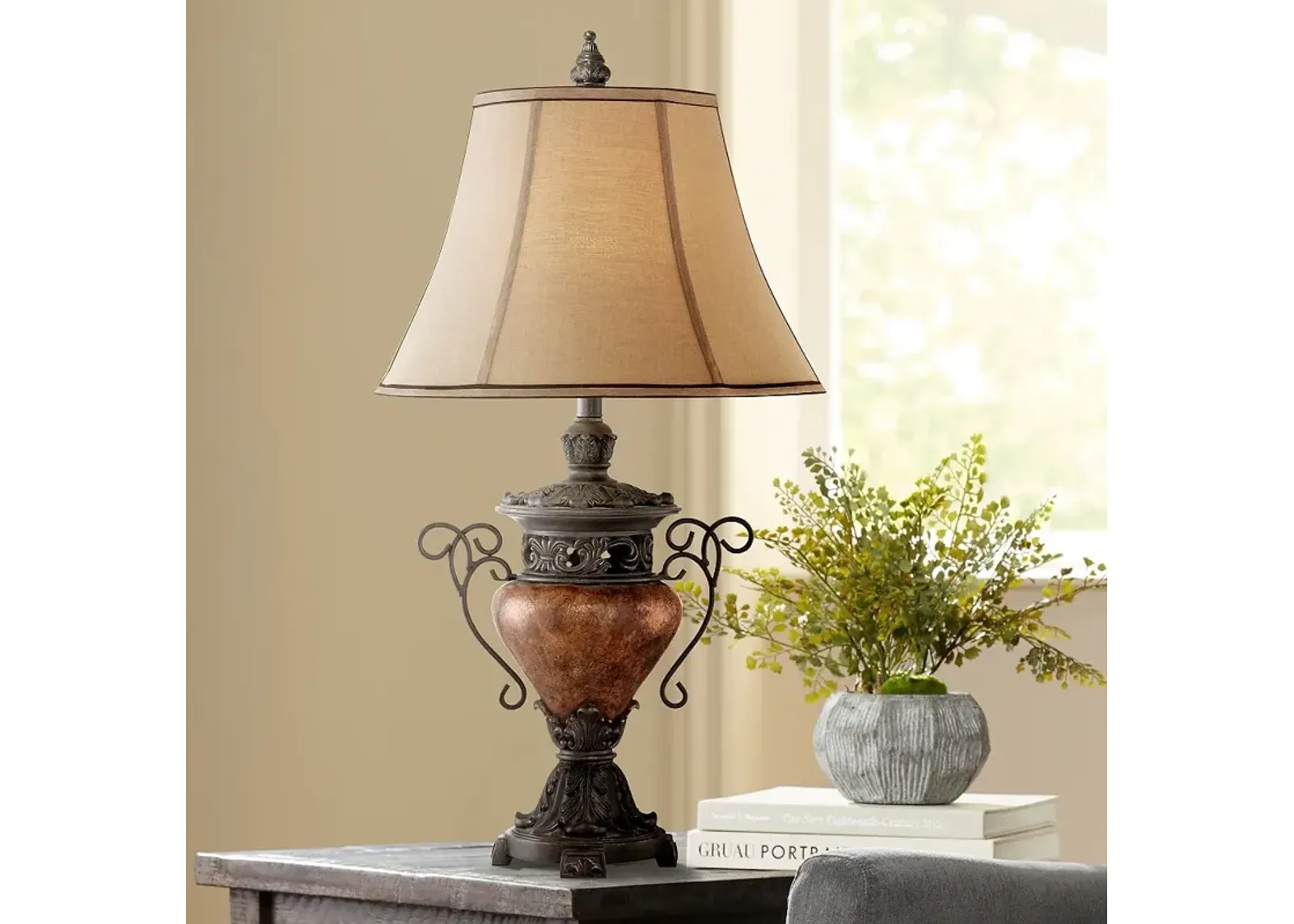 Regency Hill Ludo 31 1/2" Bronze Crackle Traditional Table Lamp