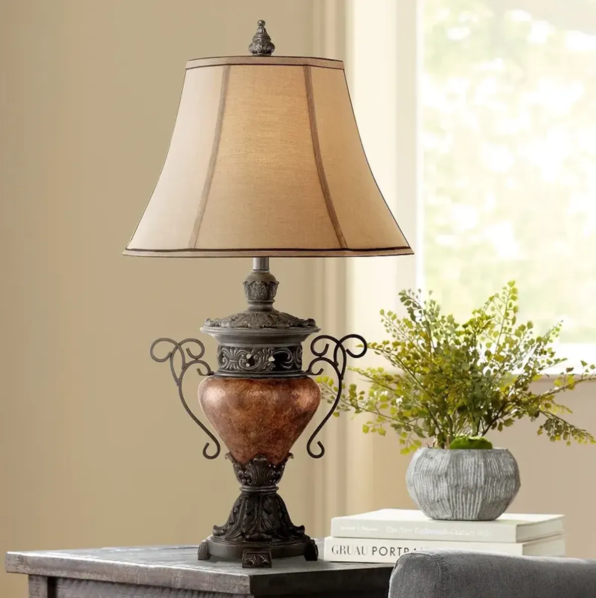 Regency Hill Ludo 31 1/2" Bronze Crackle Traditional Table Lamp