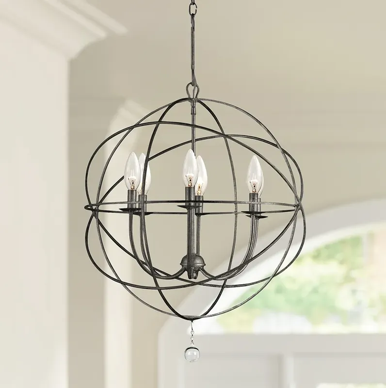 Crystorama Solaris 22 1/2" English Bronze 6-Light Sphere Chandelier