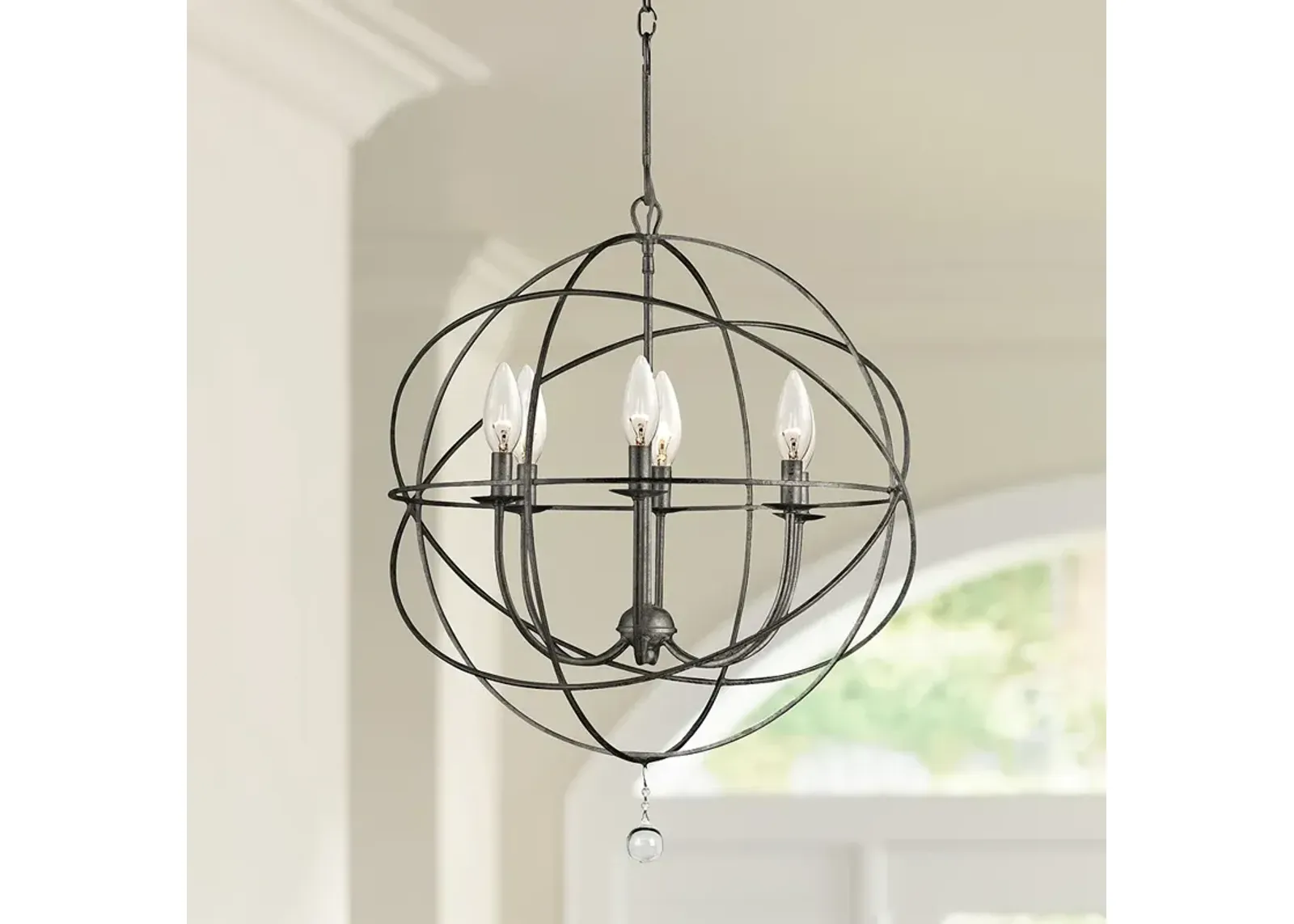 Crystorama Solaris 22 1/2" English Bronze 6-Light Sphere Chandelier