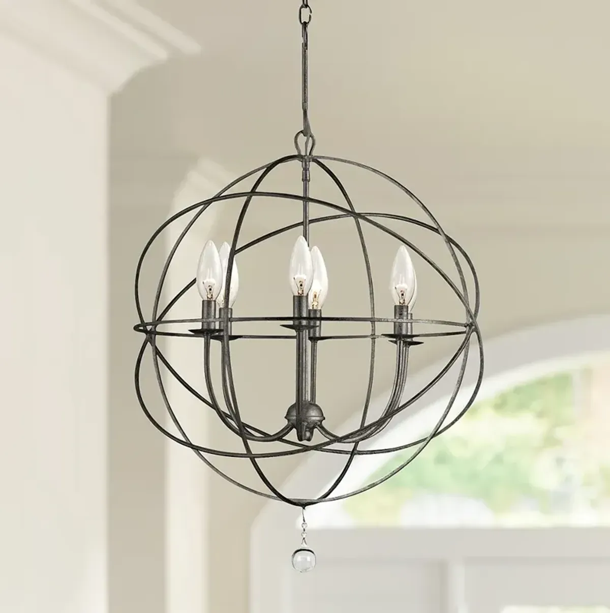 Crystorama Solaris 22 1/2" English Bronze 6-Light Sphere Chandelier