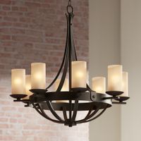 Sperry 28" Wide Bronze and Scavo Glass 8-Light Chandelier