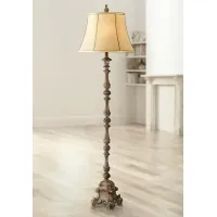 Regency Hill 62" Traditional French Candlestick Faux Wood Floor Lamp