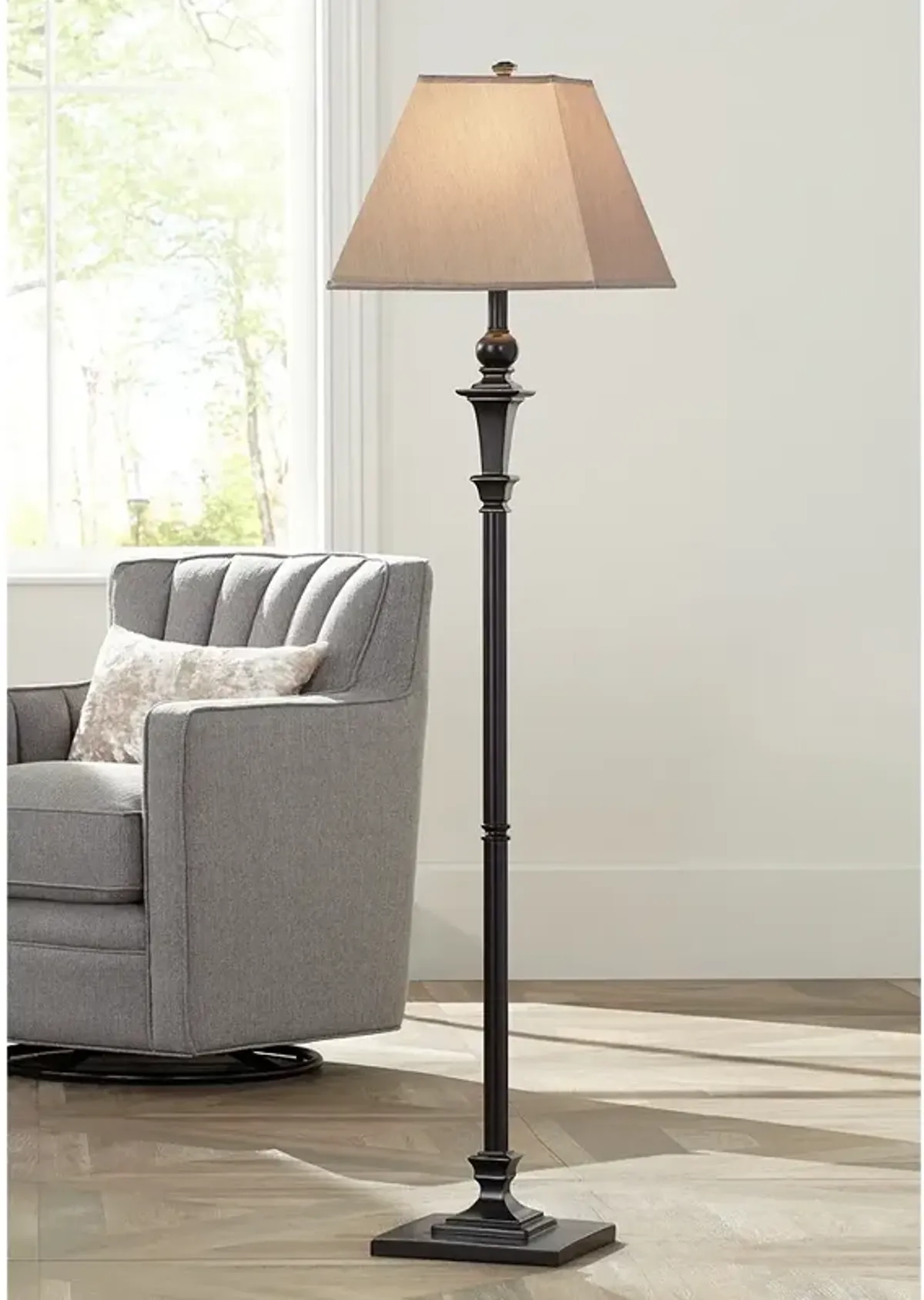 Regency Hill Madison 59" Italian Bronze Traditional Floor Lamp