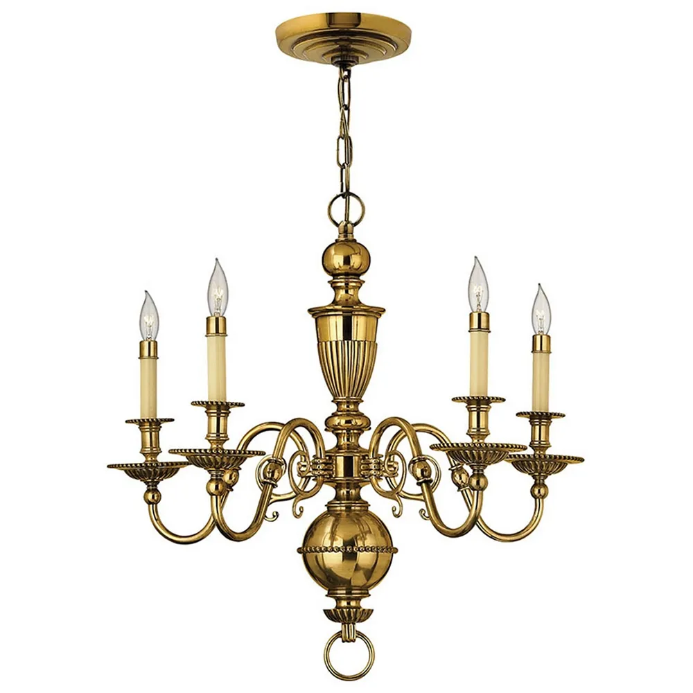 Chandelier Cambridge-Small Single Tier-Burnished Brass