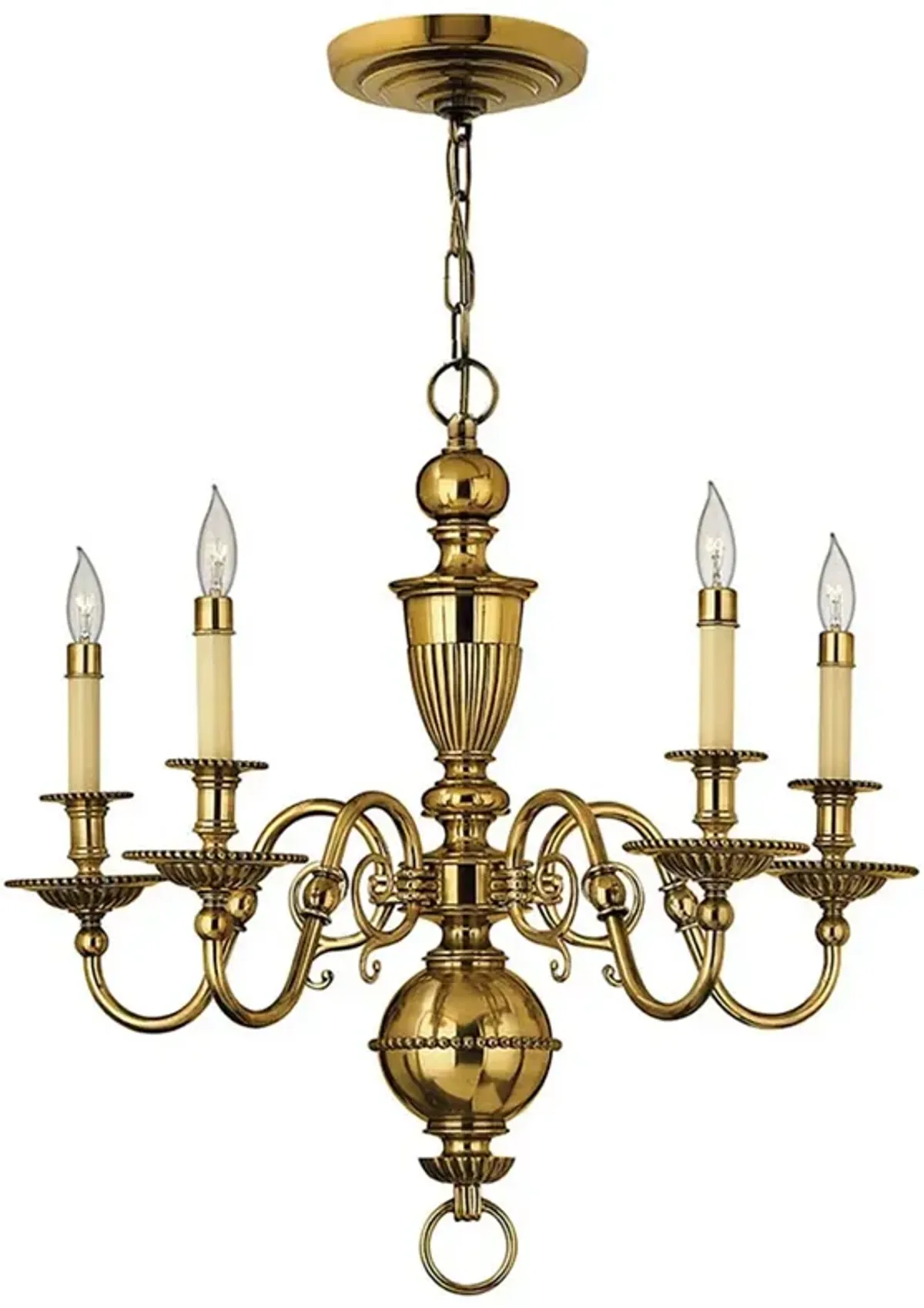 Chandelier Cambridge-Small Single Tier-Burnished Brass