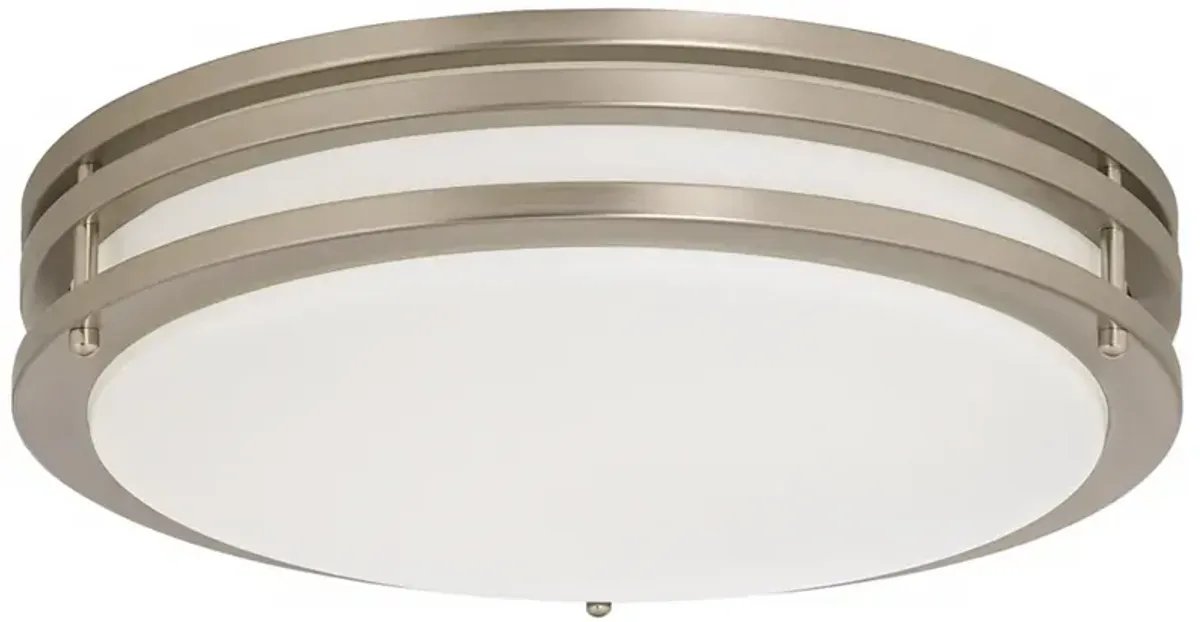 Possini Euro 16" Wide Round Brushed Nickel Metal Ceiling Light